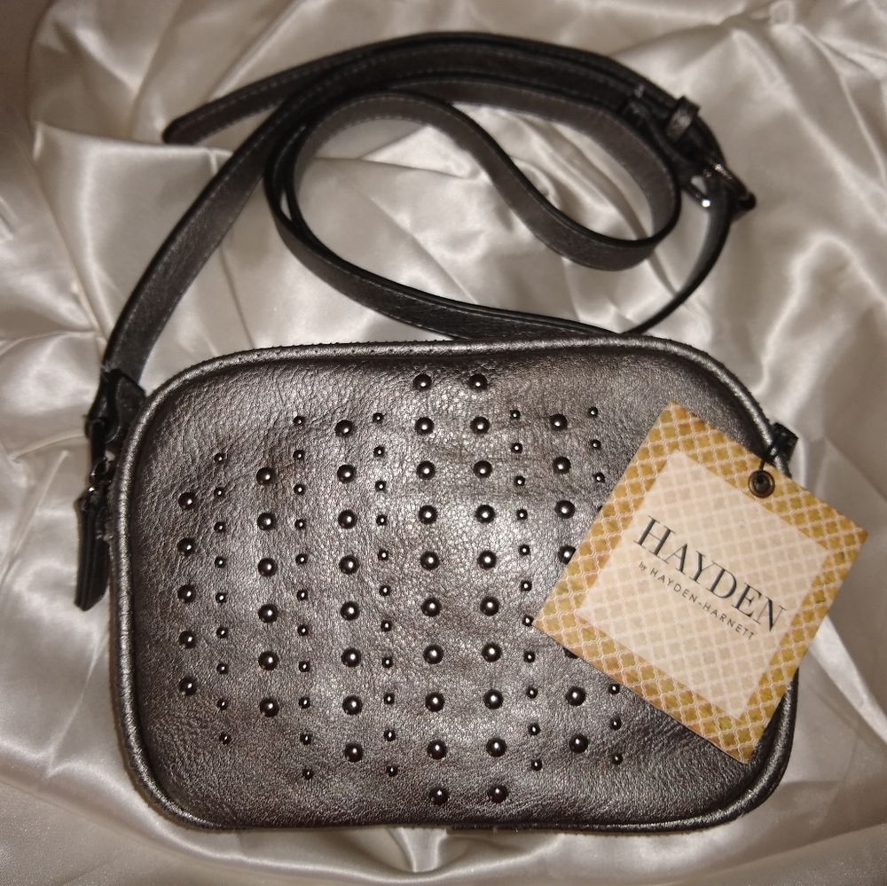 NWT Hayden Harnett Crossbody Pewter